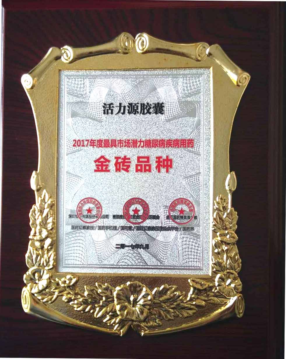 活力源胶囊2017年度最具市场潜力糖尿病用(yòng)药金砖品种 