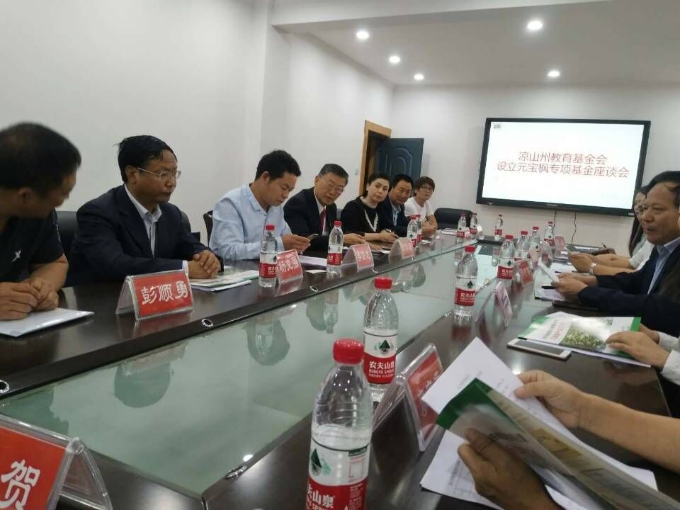 2018.5.27出席四川凉山(shān)州教育局设立元宝枫专项基金座谈会
